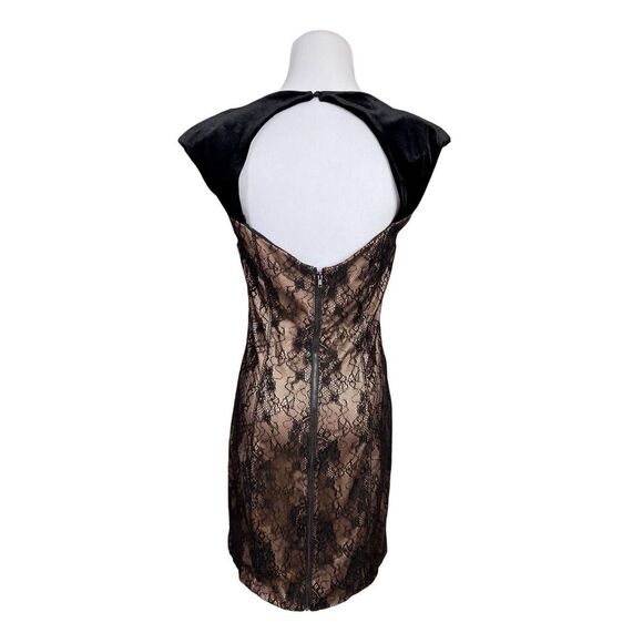 Guess Claudia Black Lace Sleeveless Sheath Dress 6 Velvet Sexy Party Lacy - Picture 5 of 12